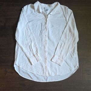 cupcakes & cashmere White Button-Up Cotton Blouse